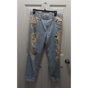 Wild fox women's jeans size 29 blue denim trashed acid bleach wash